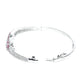Priyaasi Women Magenta American Diamond Silver Plated Floral Bangle Style Bracelet - Swadesiicart
