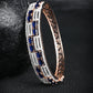 Priyaasi Women Blue American Diamond Rose Gold-Polished Bangle Style Bracelet - Noz2Toz