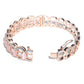 Priyaasi Women Pink American Diamond Rose Gold-Polished Floral Bangle Style Bracelet - Swadesiicart