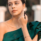 Priyaasi Women Green Stone Studded American Diamond Rose Gold Bracelet - Noz2Toz