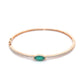 Priyaasi Women Green Stone Studded American Diamond Rose Gold Bracelet - Swadesiicart