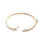 Priyaasi Women Green Stone Studded American Diamond Rose Gold Bracelet - Swadesiicart