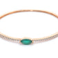 Priyaasi Women Green Stone Studded American Diamond Rose Gold Bracelet - Swadesiicart