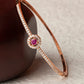 Priyaasi Women Pink American Diamond Rose Gold Geometric Bracelet - Swadesiicart
