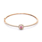 Priyaasi Women Pink American Diamond Rose Gold Geometric Bracelet - Swadesiicart