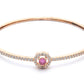 Priyaasi Women Pink American Diamond Rose Gold Geometric Bracelet - Swadesiicart