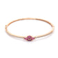 Priyaasi Women Pink American Diamond Rose Gold Floral Bracelet - Swadesiicart