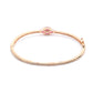 Priyaasi Women Pink American Diamond Rose Gold Floral Bracelet - Swadesiicart