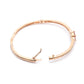 Priyaasi Women Pink American Diamond Rose Gold Floral Bracelet - Swadesiicart