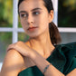 Priyaasi Women Green Stone American Diamond Bangle Style Bracelet - Swadesiicart