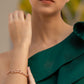 Priyaasi Women Studded Blocks-American Diamond Rose Gold Geometric Bracelet - Swadesiicart