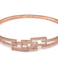 Priyaasi Women Studded Blocks-American Diamond Rose Gold Geometric Bracelet - Swadesiicart