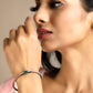 Priyaasi Women Green Stone Studded American Diamond Bracelet - Swadesiicart