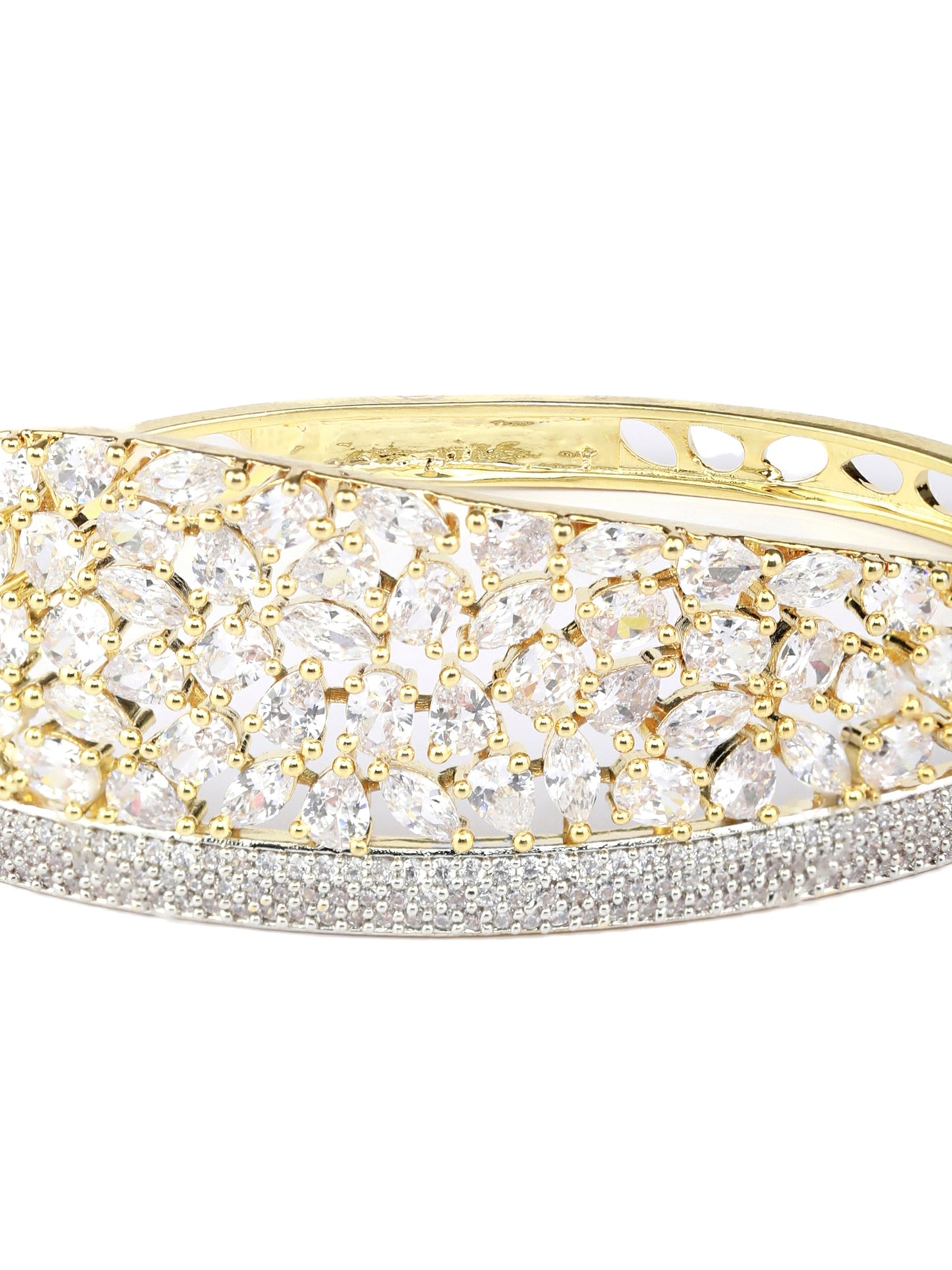 Priyaasi Women Gold-Polished American Diamond Bracelet - Swadesiicart