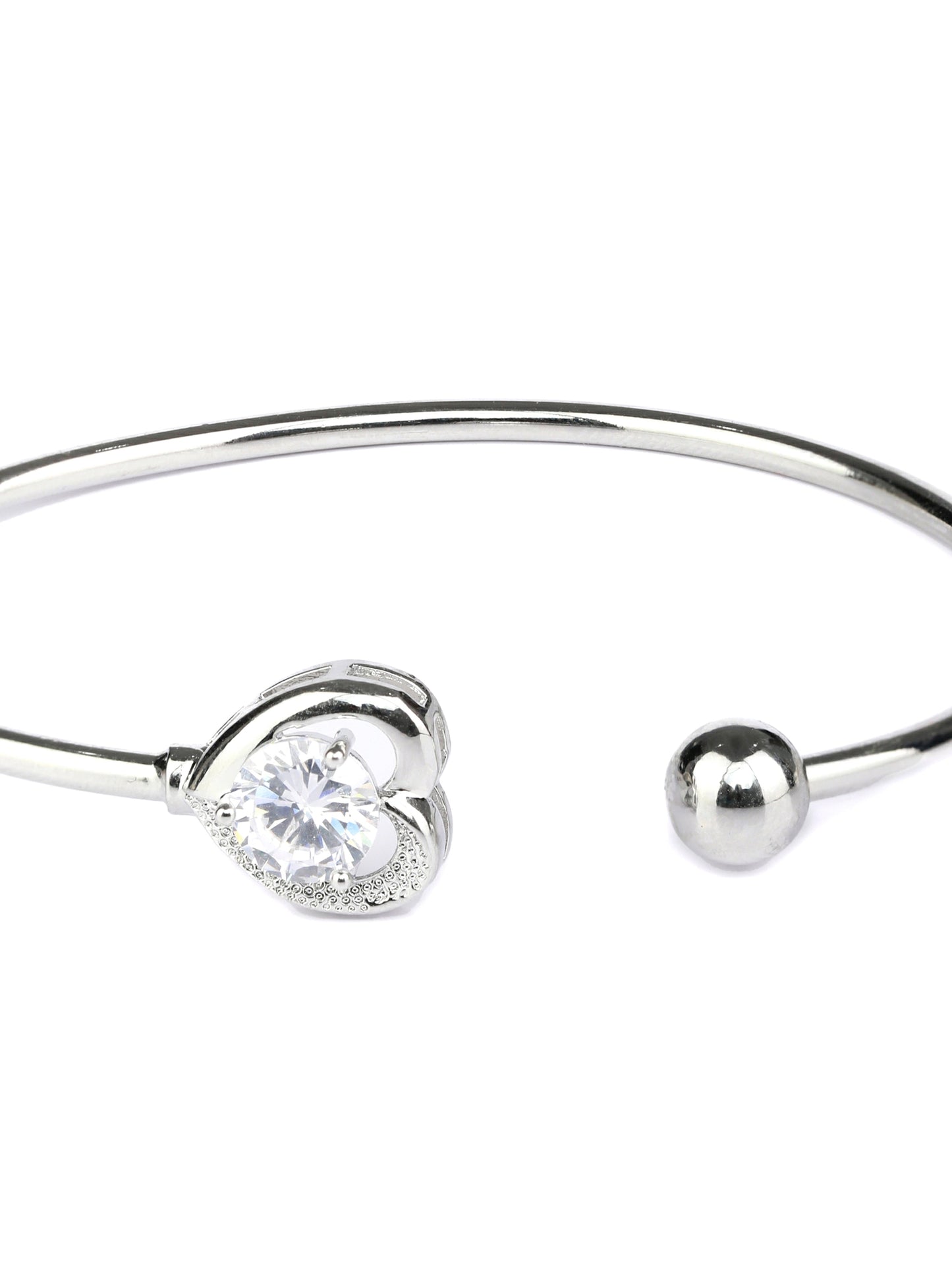 Priyaasi Women Solitaire Heart Silver Plated Bracelet - Swadesiicart