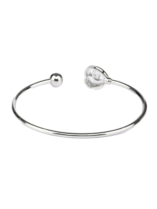 Priyaasi Women Solitaire Heart Silver Plated Bracelet - Swadesiicart