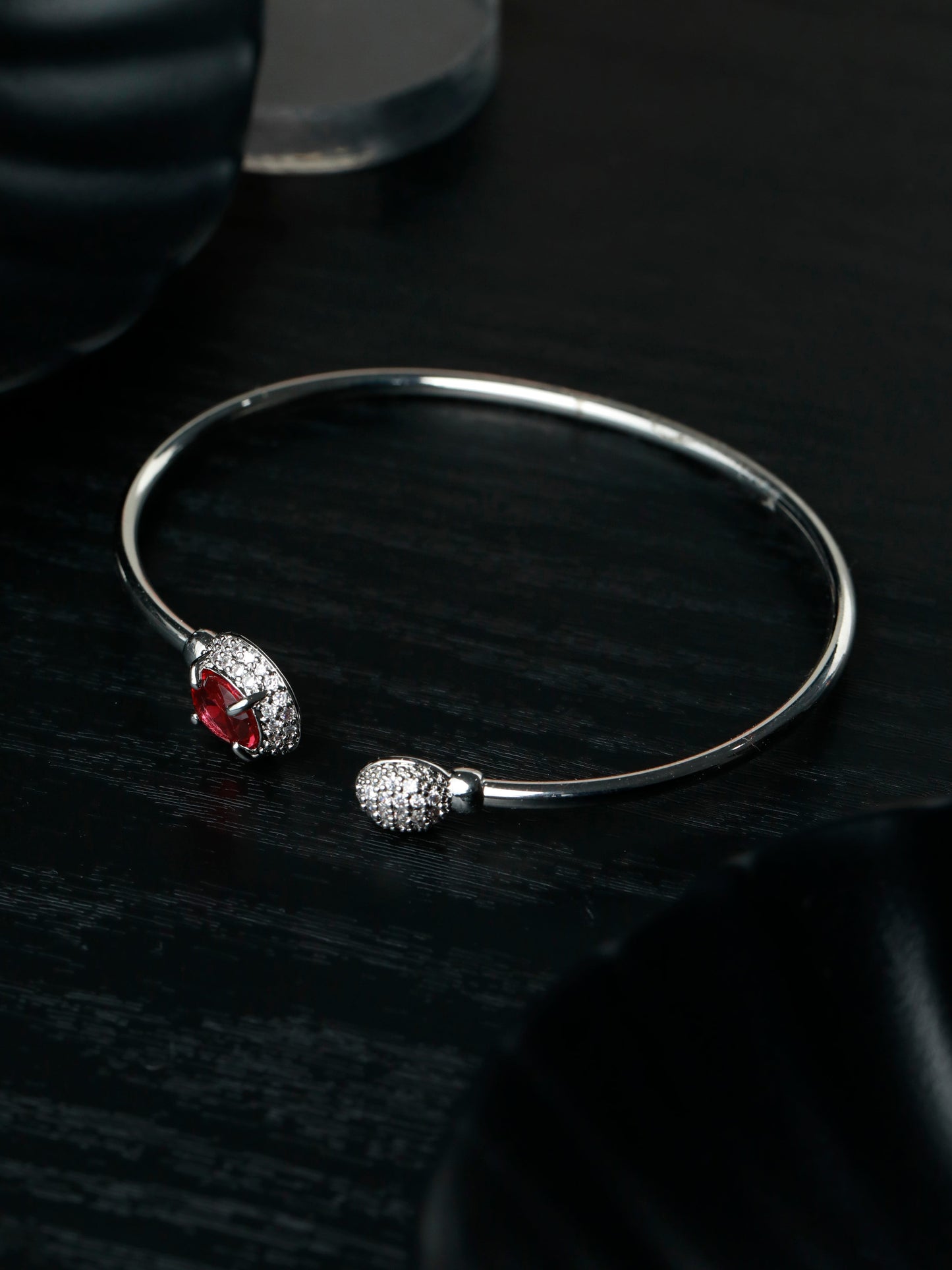 Priyaasi Women Elegant Pink Stone Silver Plated Bracelet - Noz2Toz