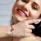 Priyaasi Women Elegant Pink Stone Silver Plated Bracelet - Swadesiicart