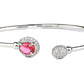 Priyaasi Women Elegant Pink Stone Silver Plated Bracelet - Swadesiicart