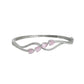 Priyaasi Women Pink Leaf American Diamond Silver Plated Bracelet - Swadesiicart