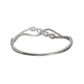 Priyaasi Women Pink Leaf American Diamond Silver Plated Bracelet - Swadesiicart