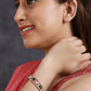 Priyaasi Women Green Teardrop AD Studded Rose Gold-Polished Bracelet - Swadesiicart