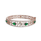 Priyaasi Women Green Teardrop AD Studded Rose Gold-Polished Bracelet - Swadesiicart