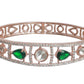 Priyaasi Women Green Teardrop AD Studded Rose Gold-Polished Bracelet - Swadesiicart