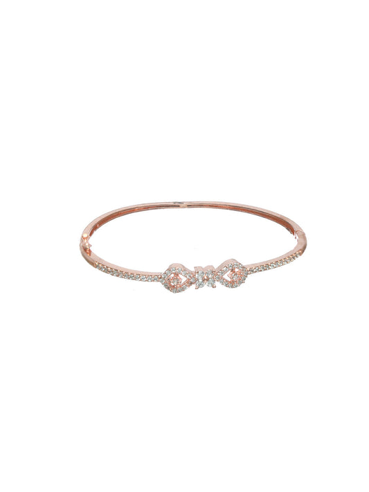 Priyaasi Women Stylish American Diamond Rose Gold Bracelet - Swadesiicart