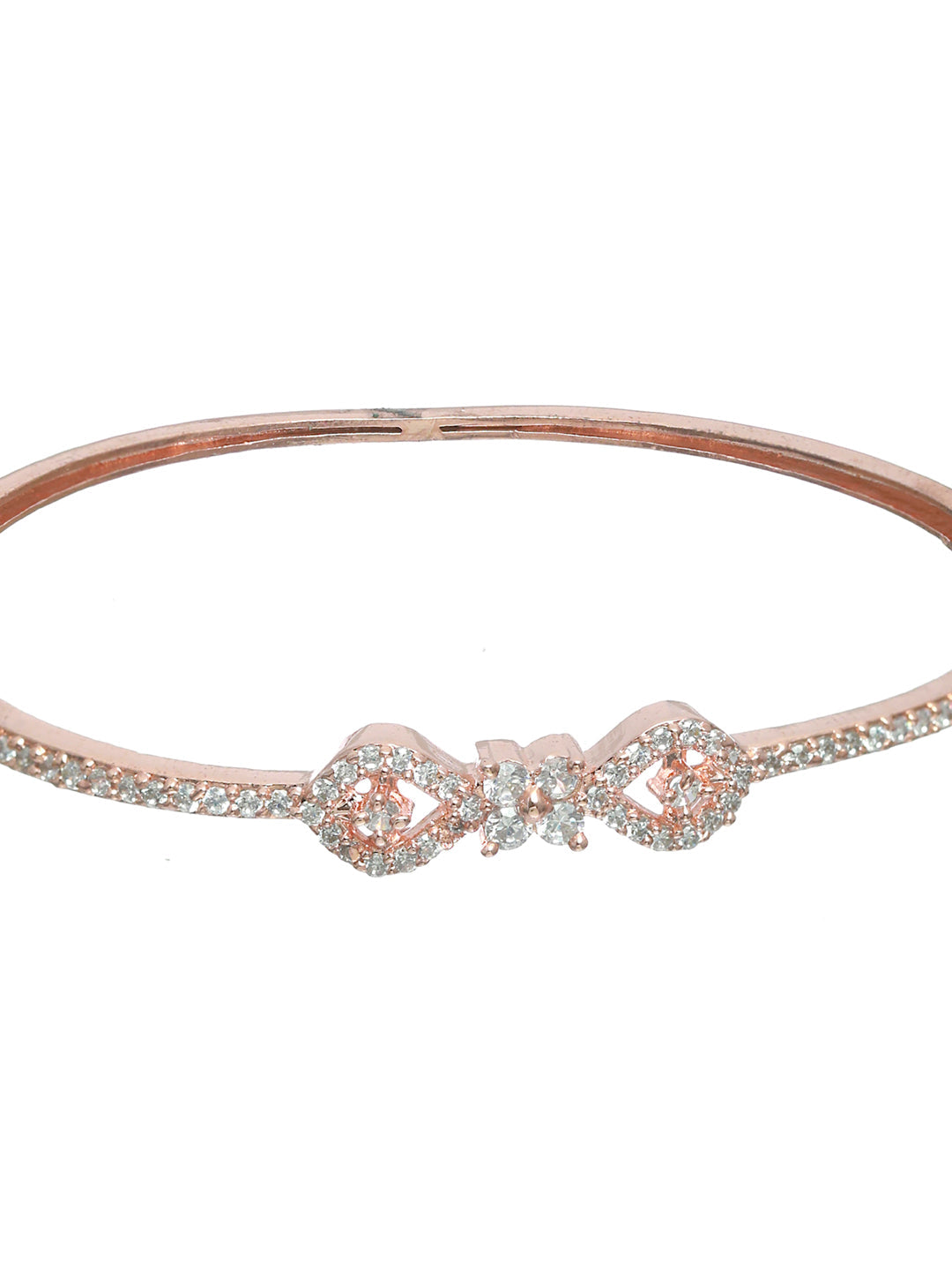 Priyaasi Women Stylish American Diamond Rose Gold Bracelet - Swadesiicart