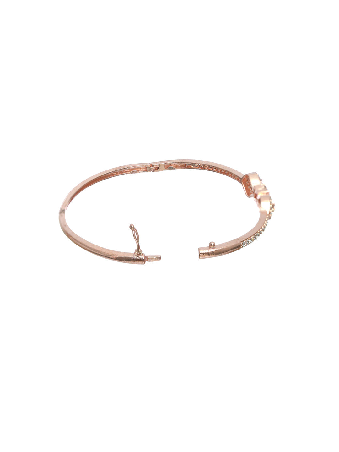 Priyaasi Women Stylish American Diamond Rose Gold Bracelet - Swadesiicart