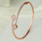 Priyaasi Women Rose Gold Blooming Flower American Diamond Bracelet - Swadesiicart