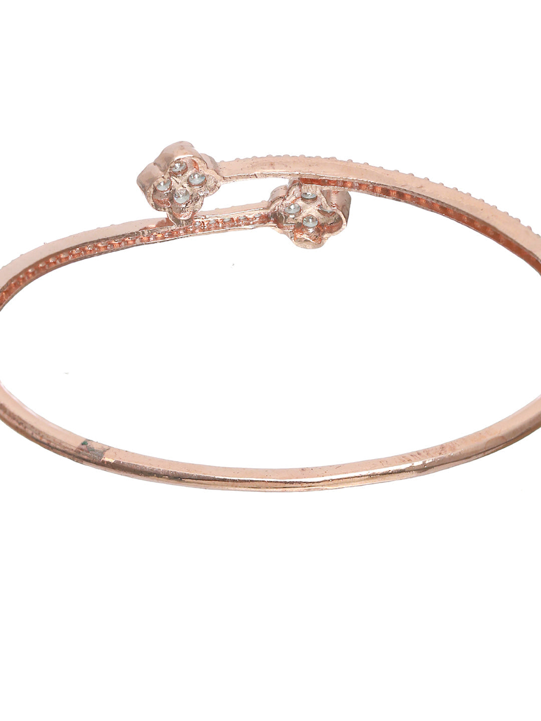 Priyaasi Women Rose Gold Blooming Flower American Diamond Bracelet - Swadesiicart