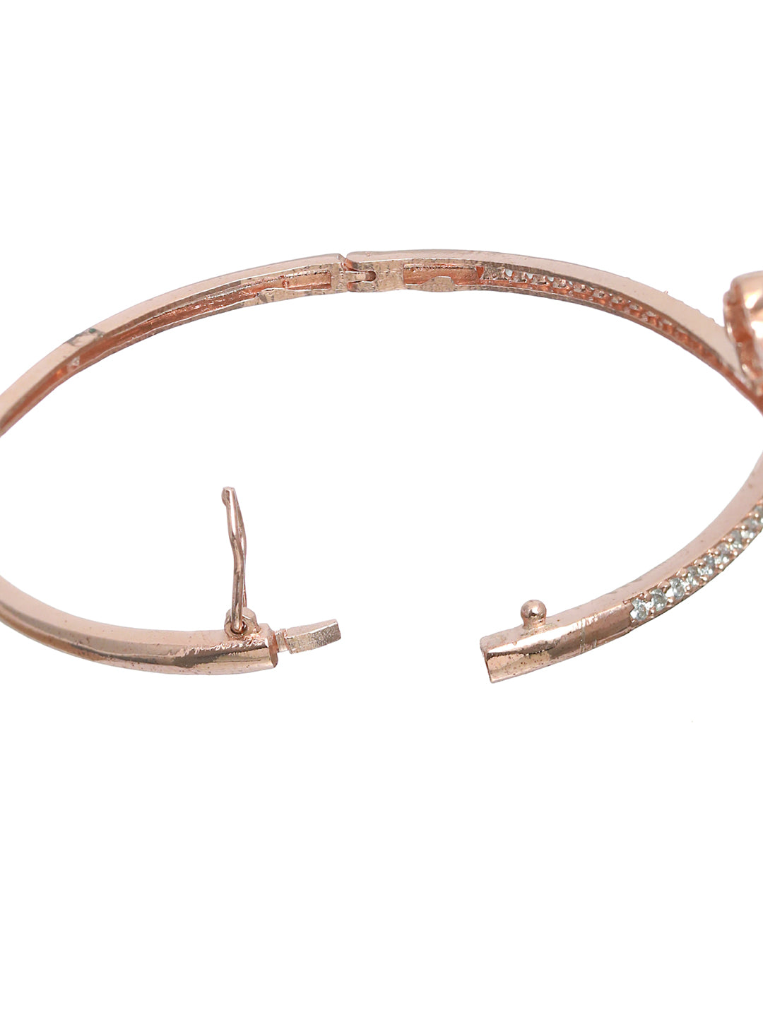 Priyaasi Women Rose Gold Blooming Flower American Diamond Bracelet - Swadesiicart