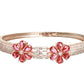 Priyaasi Women Pink American Diamond Rose Gold Bracelet - Swadesiicart