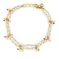 Gold-Polished White Kundan Studded Beaded Anklet - Ruby Raang | Swadesiicart