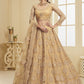 Vegaa Fashion Beige Net Embroidered Wedding Lehenga - Swadesiicart