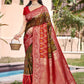 Anaita Brown Silk Saree With Blouse Piece