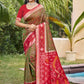 Anaita Brown Silk Saree With Blouse Piece