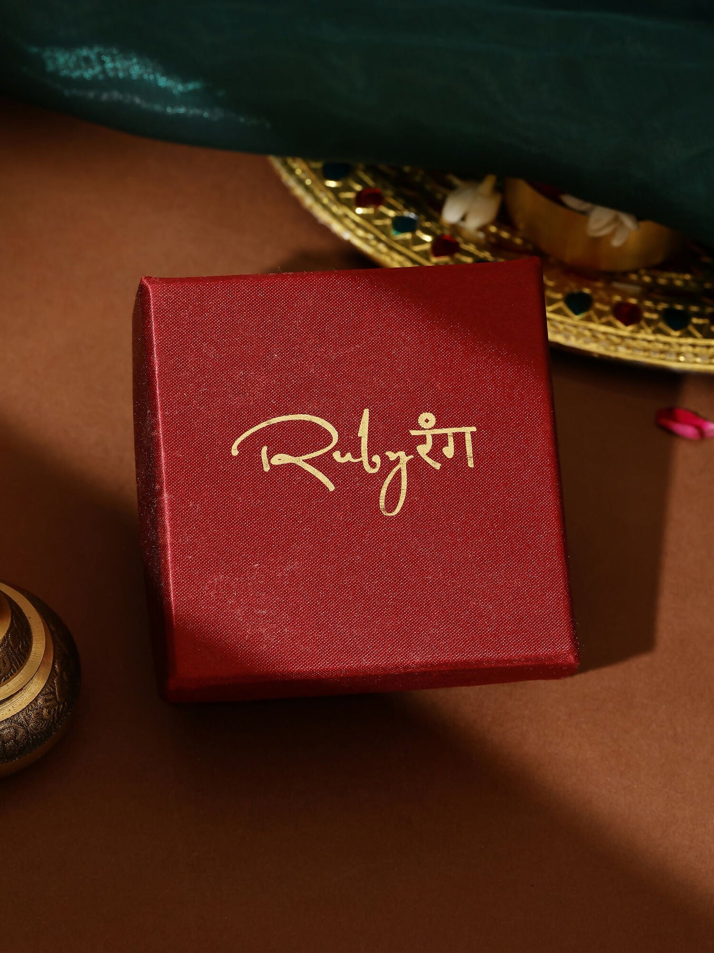 Ruby Raang Green and Red Meenakari Kundan Maang tikka | Swadesiicart