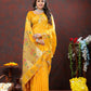 Lorenvalley Fashion Gold Soft Paithani Silk Woven Design Gold Zari Meenakari Weaving Saree - Swadesiicart