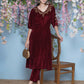 Joban Fashion Maroon Hand Embellished Coord Set - Swadesiicart
