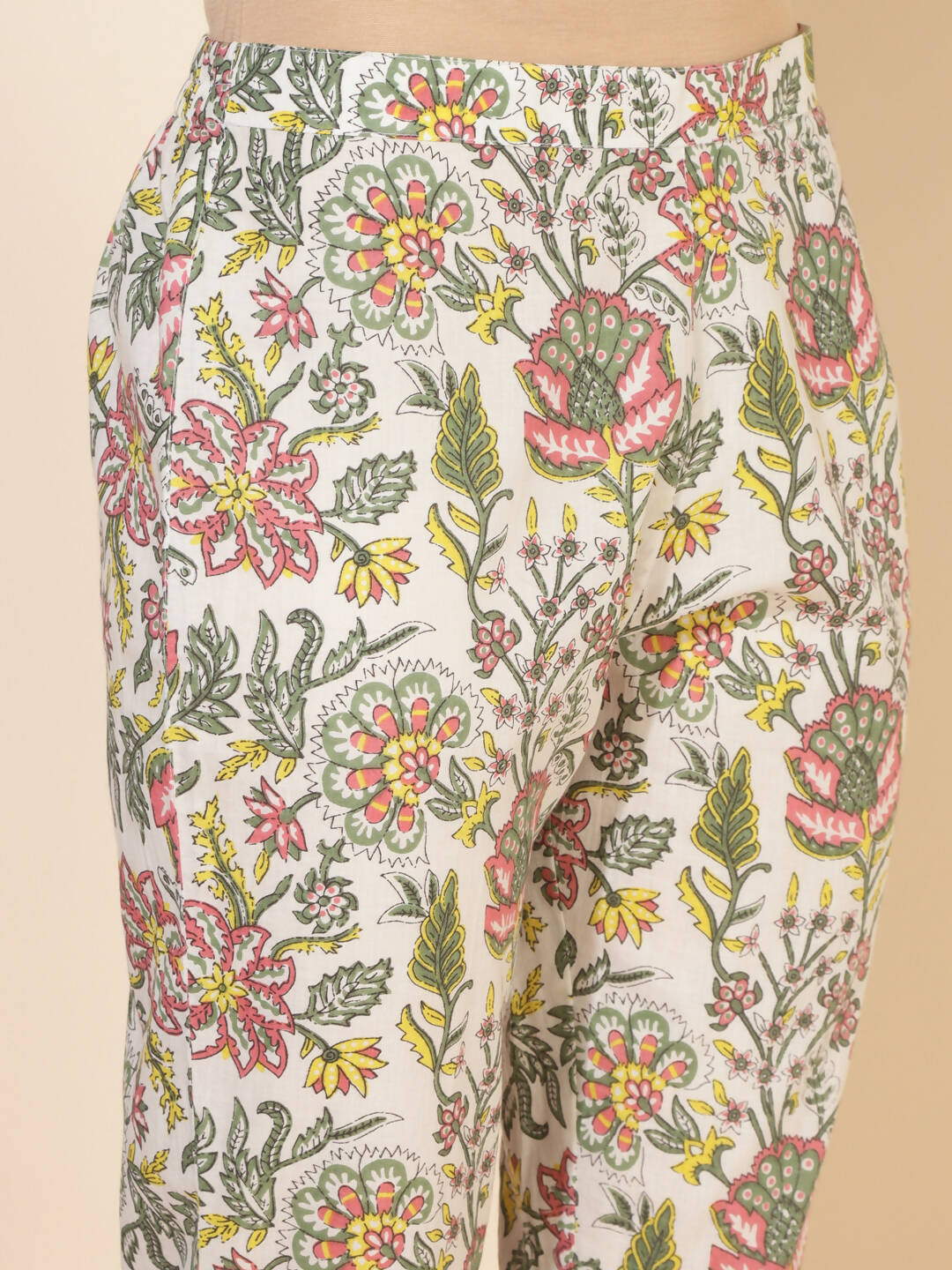 Janasya Women's White Cotton Printed Casual Regular Co-ords - Swadesiicart