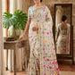 Shree Shyam Fashion White Linen Cotton Saree