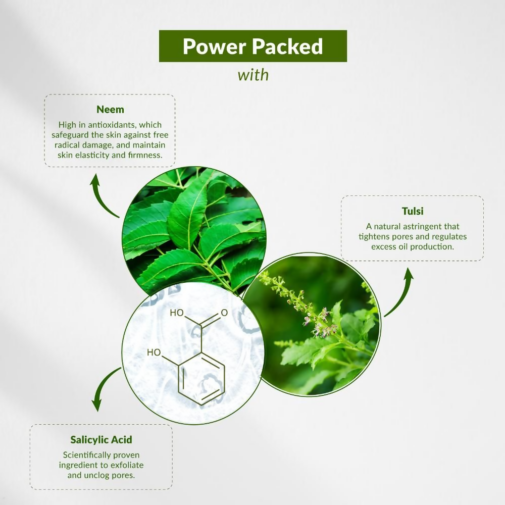 Lotus Botanicals Neem, Tulsi & Salicylic Acid Anti-Acne Purifying Face Gel | Swadesiicart