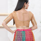 Joban Fashion Gold Brocade Elbow Sleeveless Front Open Blouse - Swadesiicart