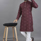Anaita Purple Weaving Linen Cotton Straight Kurta