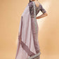 Mauve Silk Georgette Ribbon Embroidery Saree - Norita Hit Design - Swadesiicart