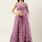 House of Panchhi Rose Gold Net Sequinse Work Lehenga & Blouse, Dupatta | Swadesiicart