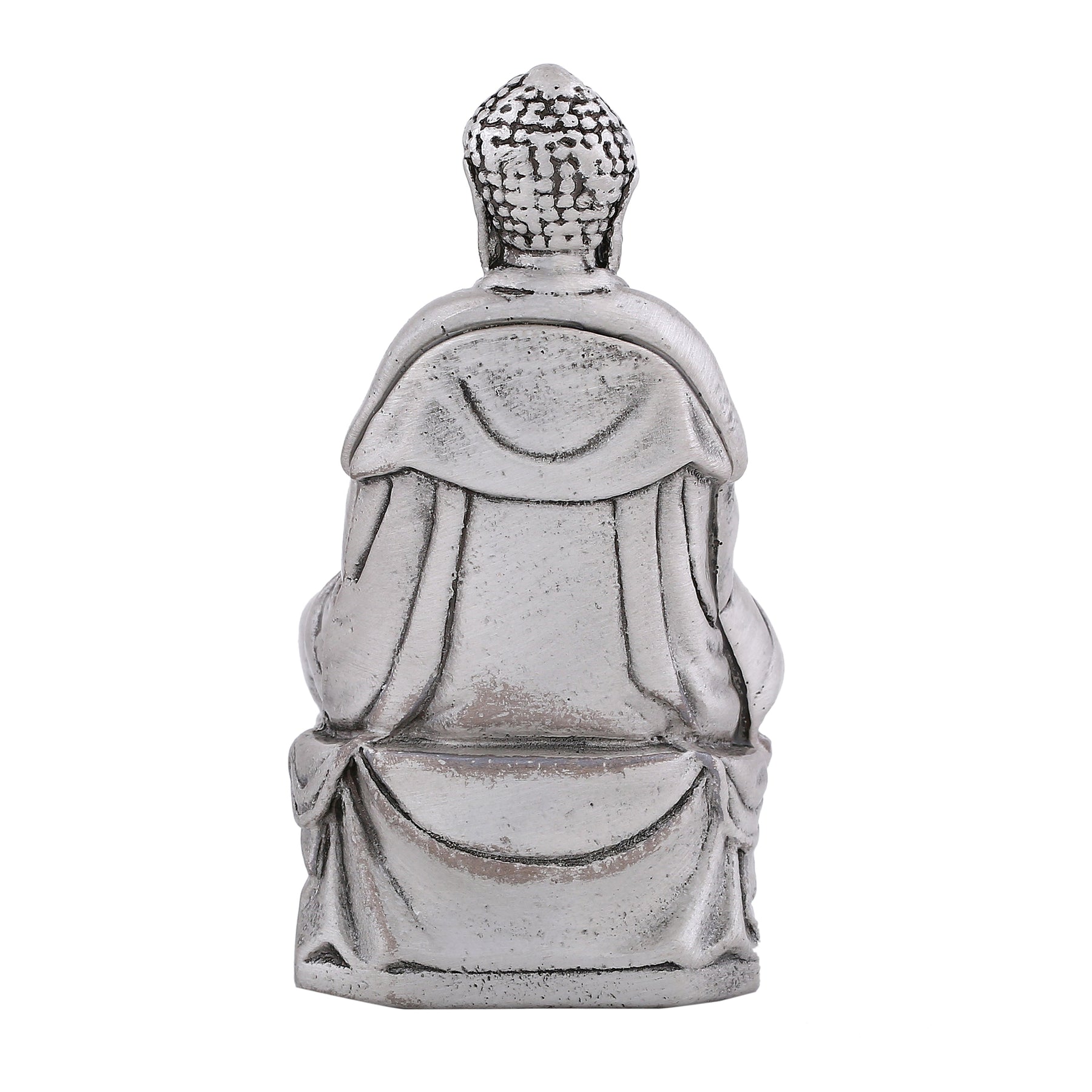 Estele Rhodium Plated Oxidized Lord Gautam Buddha Mediatating Idol statue for Home Décor/ working place - Swadesiicart